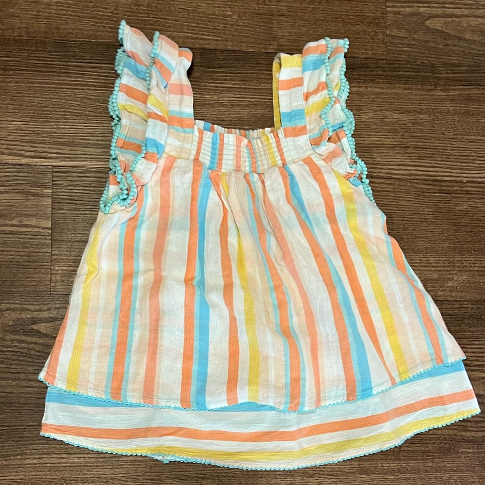 Matilda Jane spring striped ruffle top kids size 8